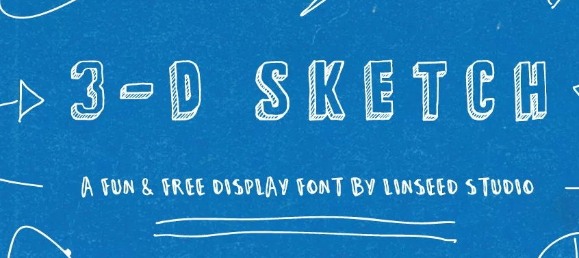 3-D Sketch Free Display Font